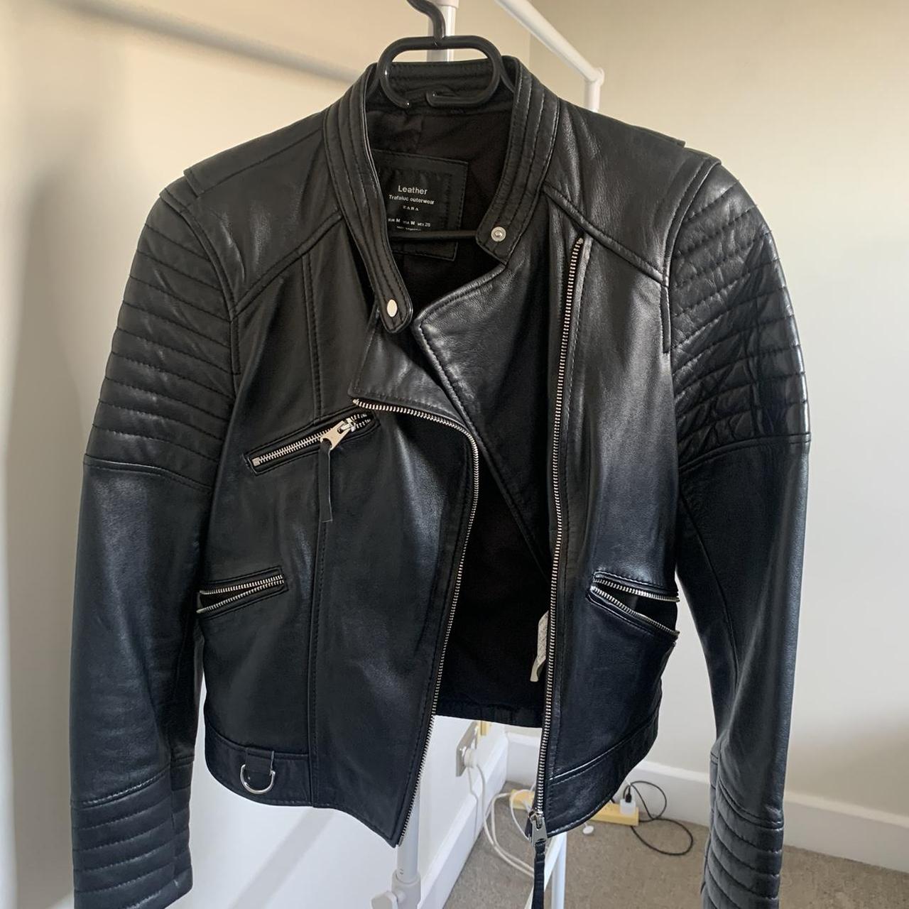 Zara Trafaluc leather jacket - size M Bought a... - Depop