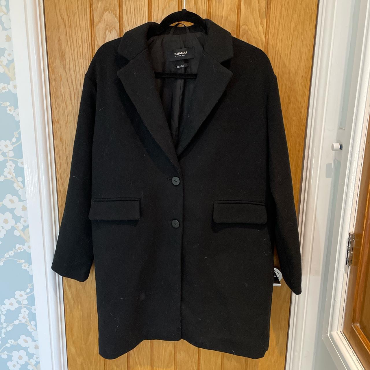 Wool Trench coat from pull and bear, worn twice and... - Depop