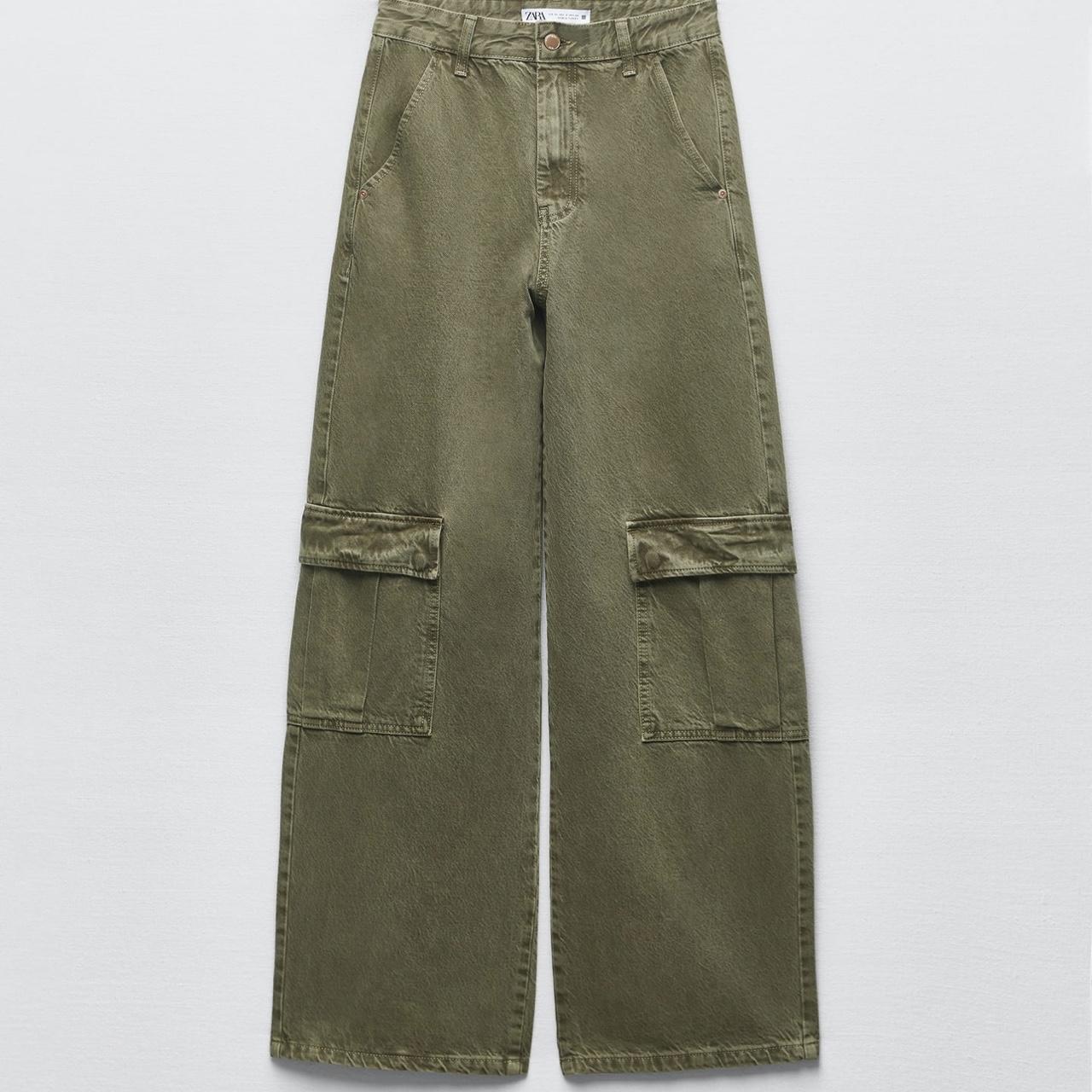 Zara dark green/khaki cargo pants. In perfect... Depop