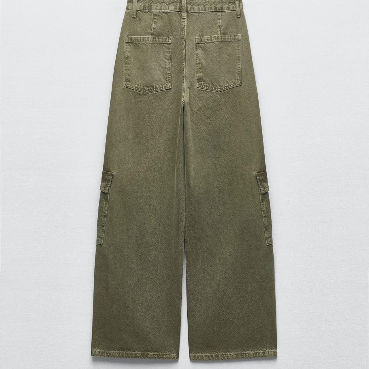 Zara dark green/khaki cargo pants. In perfect... Depop