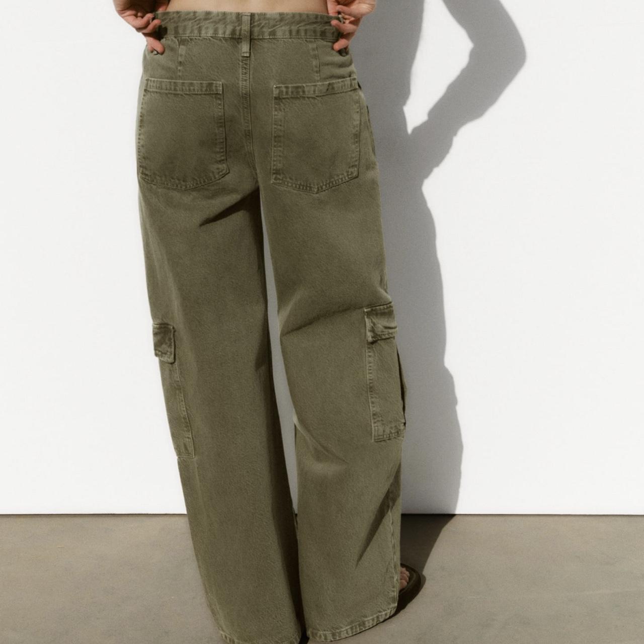 Zara dark green/khaki cargo pants. In perfect... Depop