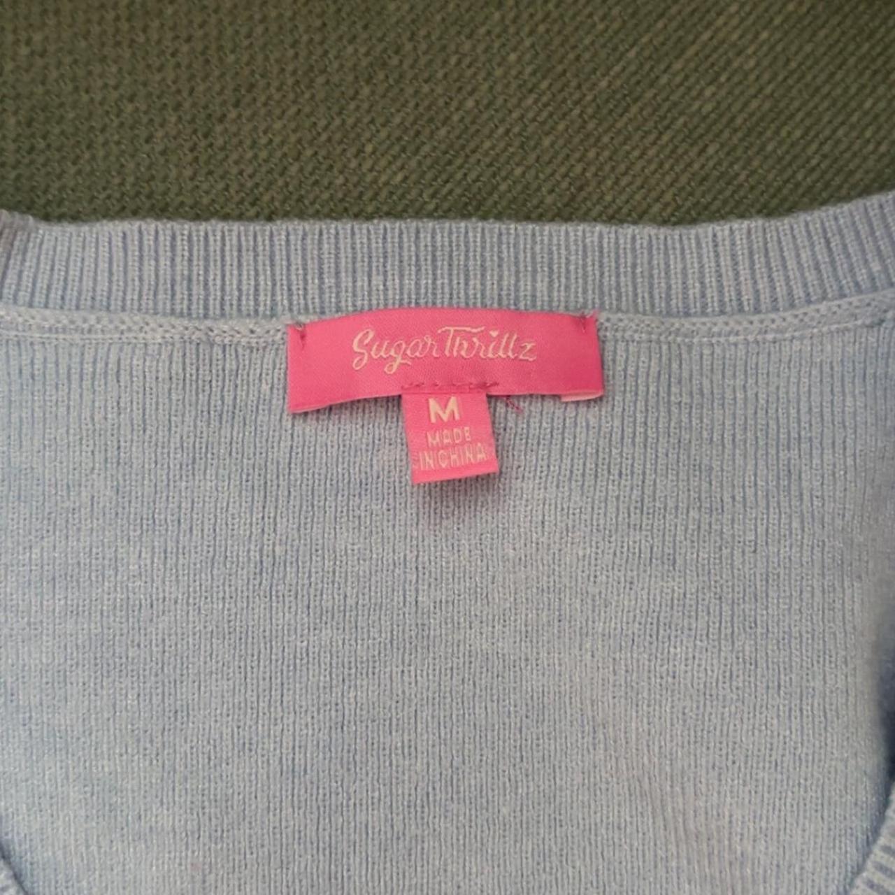 Light blue argyle cardigan from sugar thrillz /... Depop