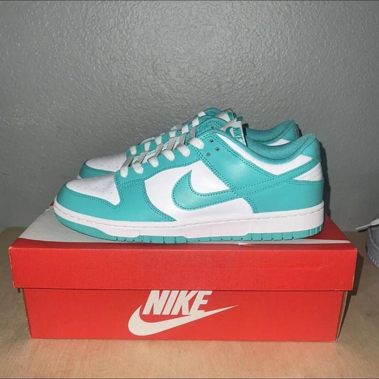 clear jade sneakers- dunks READ BIO BEFORE BUYING - Depop