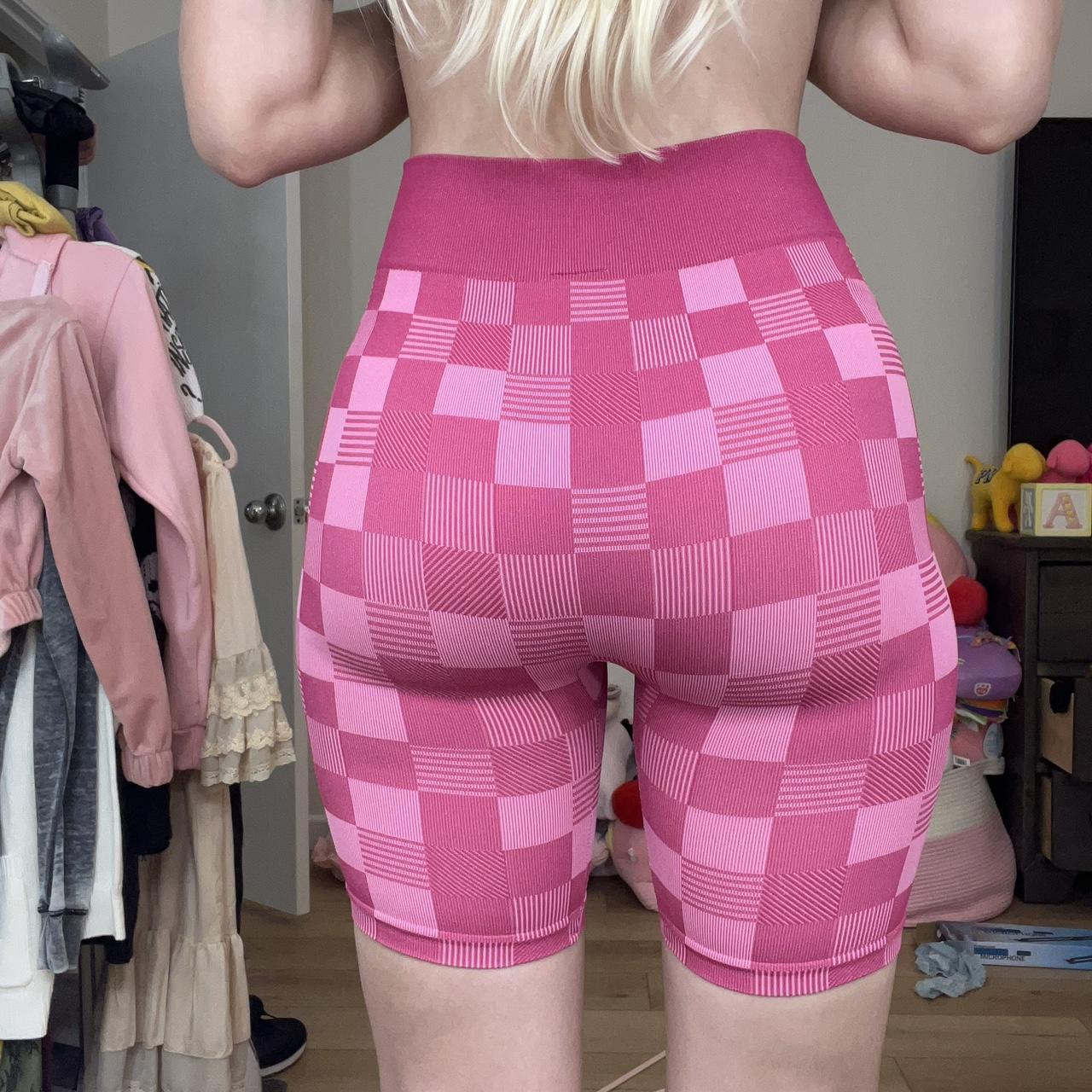 girls pink biker shorts