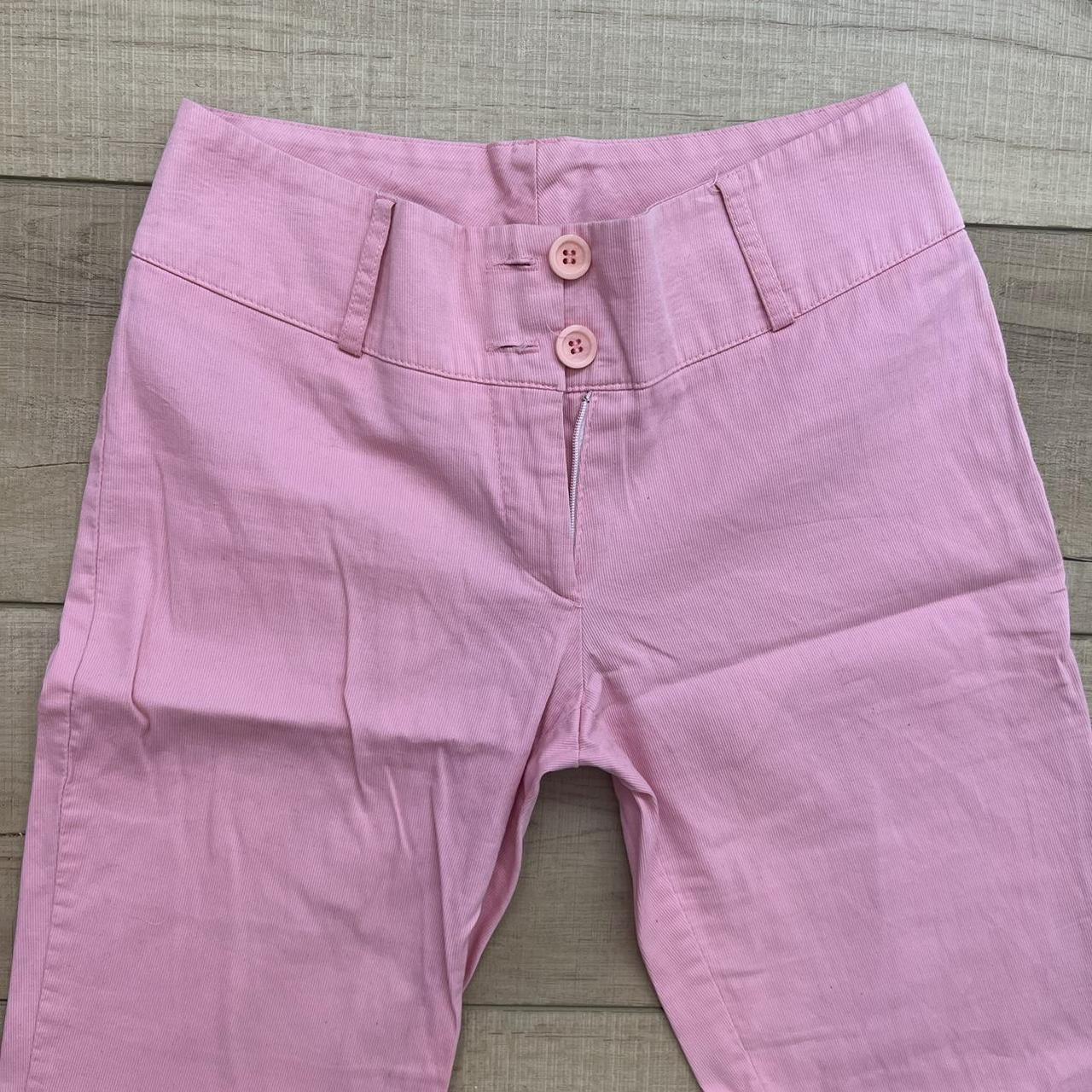 The cutest vintage Barbie Y2K pink bootcut pants!... - Depop