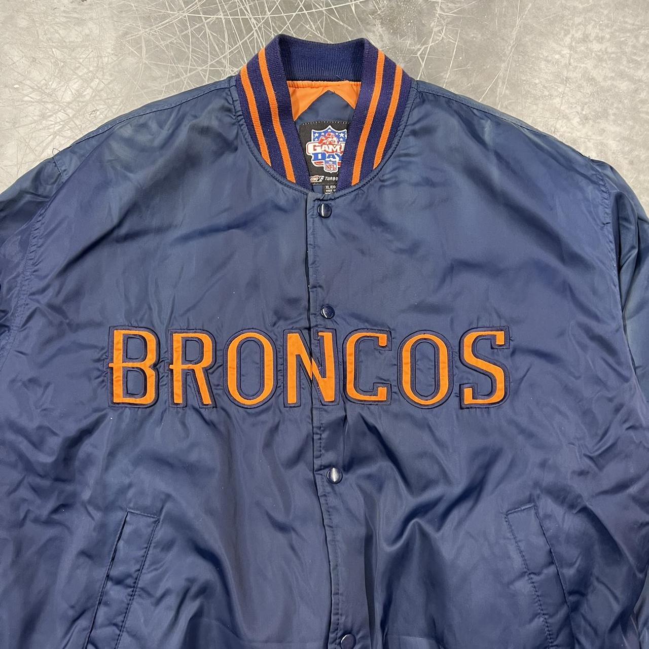 NFL Denver Broncos Leather Jacket Distressed and - Depop