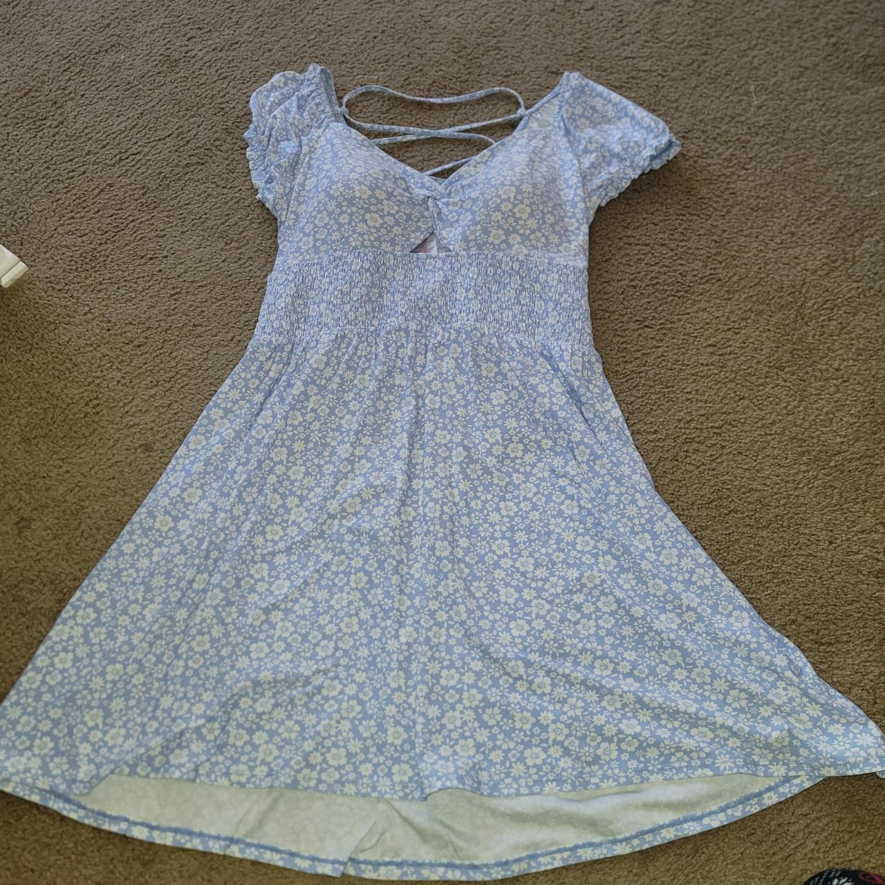Blue floral no boundaries dress size large - Depop