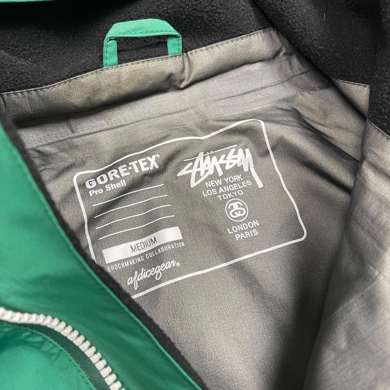 Stussy x AFDICEGEAR Green Asymmetrical Goretex... - Depop