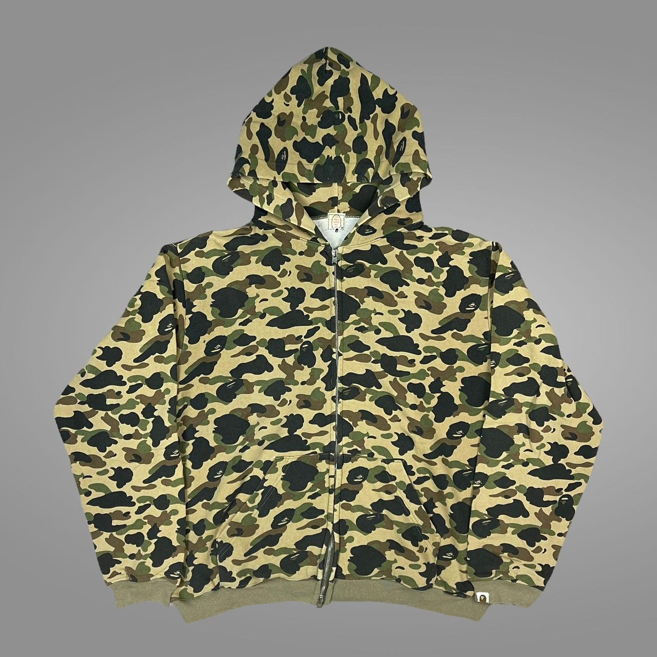 Bape 1st Camo Zip Hoodie Large Pit to pit:... - Depop