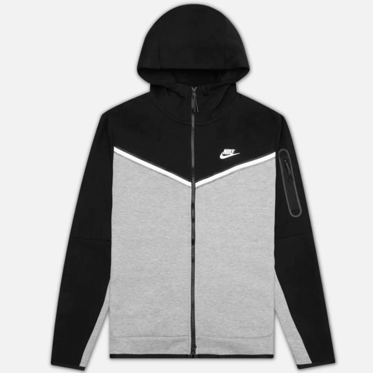 Grey and Black Nike Tech Fleece Tracksuit Size Depop