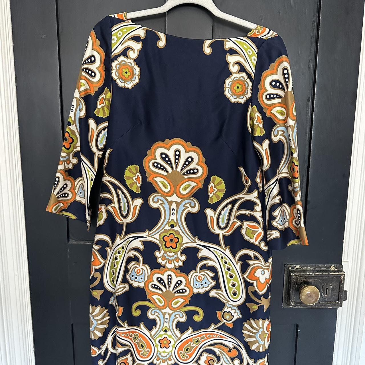 J.Crew Collection silk dress in a bold print.... - Depop