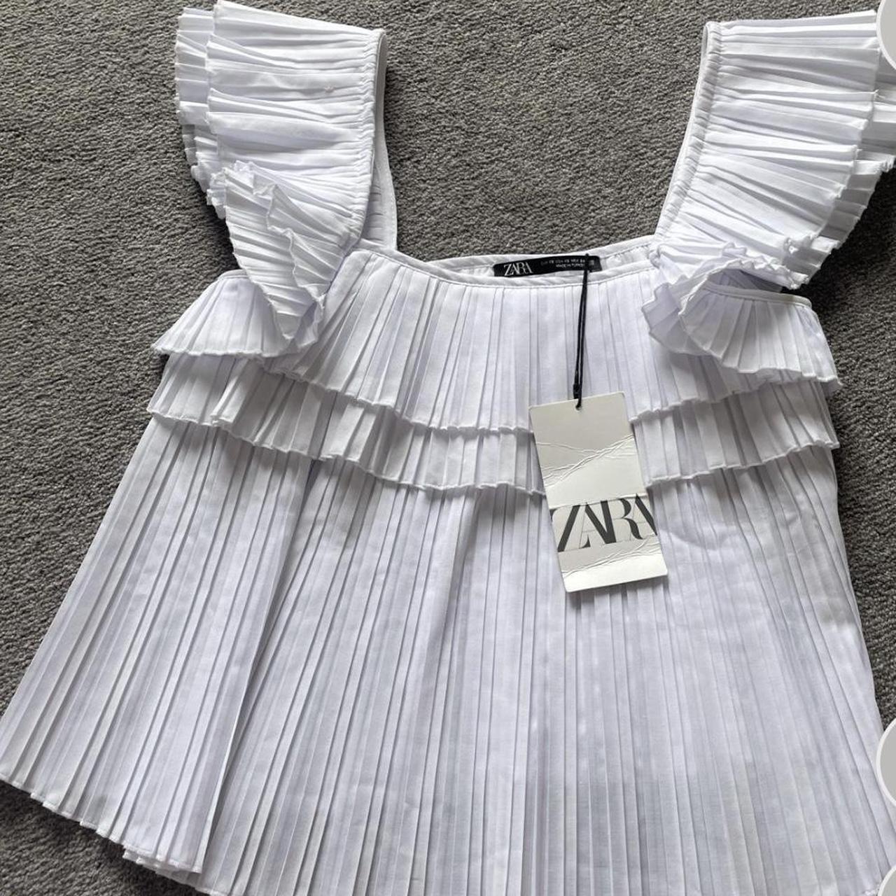 zara white top brand new tags still on, bought for... - Depop