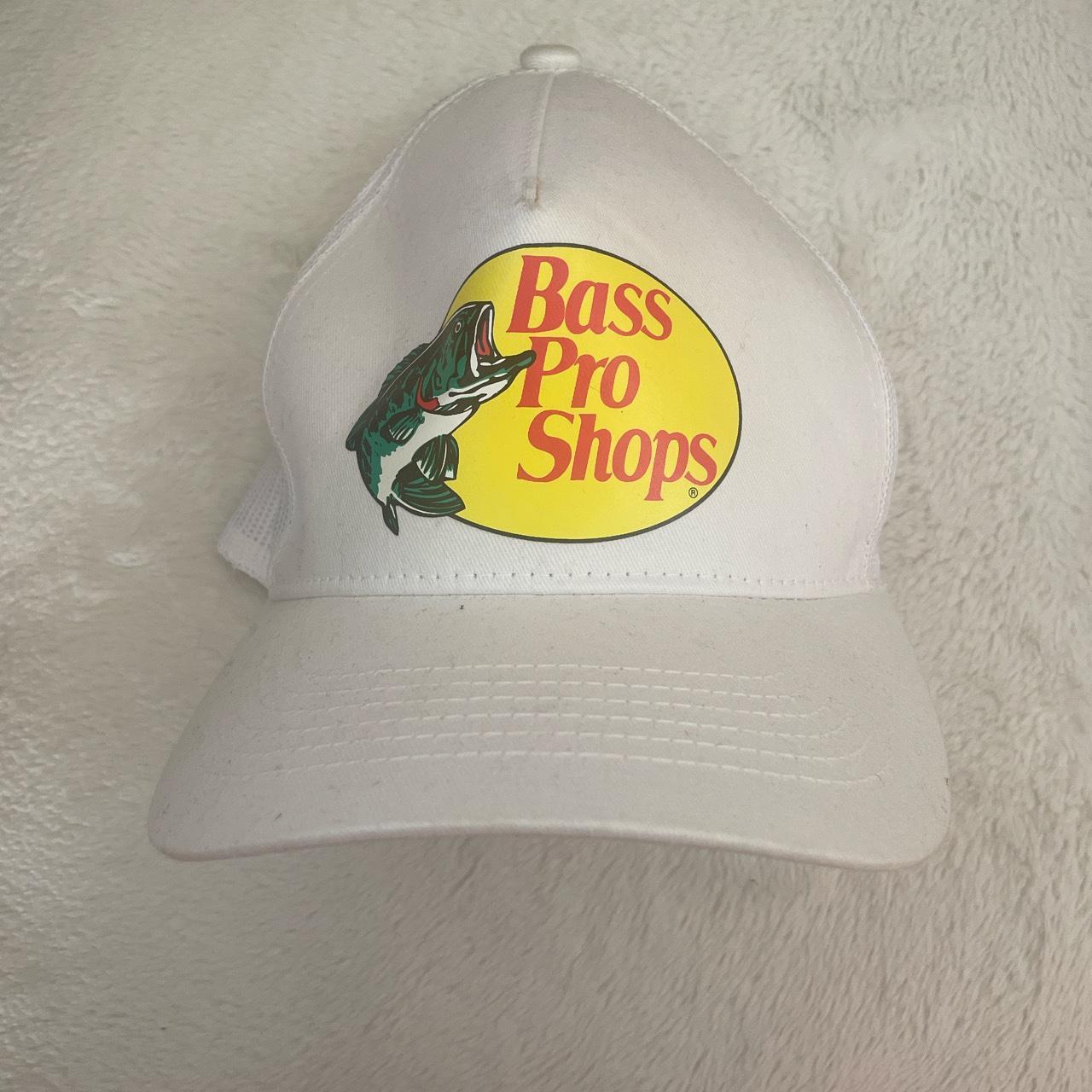 WHITE Bass pro shop Cap - Depop