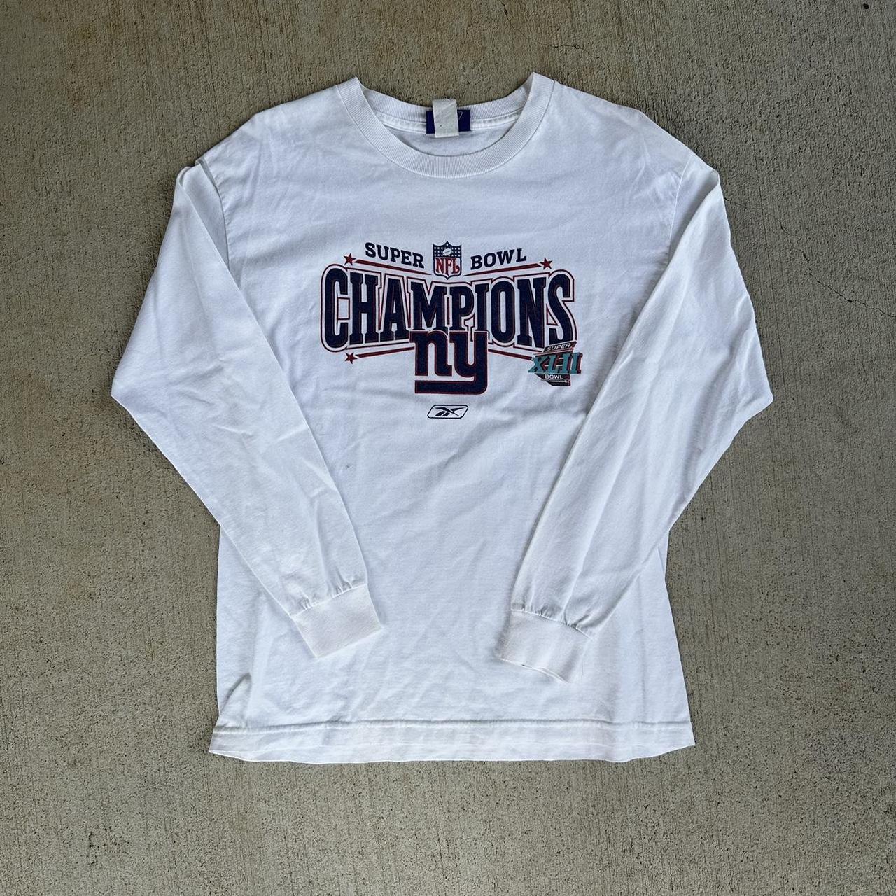 Reebok White New York Giants Super Bowl XLII Long Sleeve