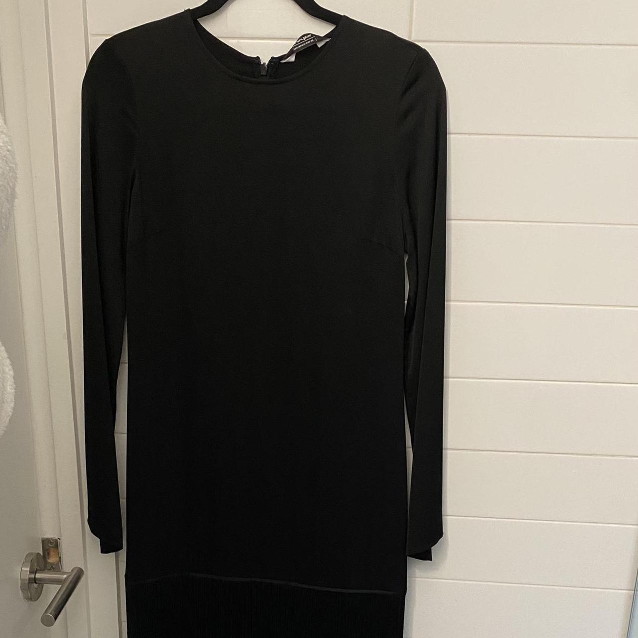 Black maxi dress with long fringe. New with tags... - Depop