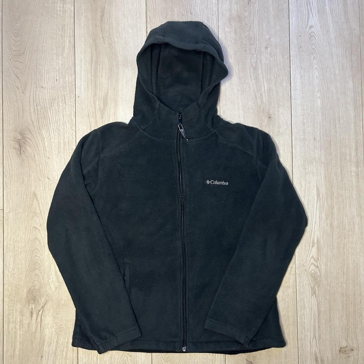 Columbia black full zip fleece hoodie Hardly worn Depop