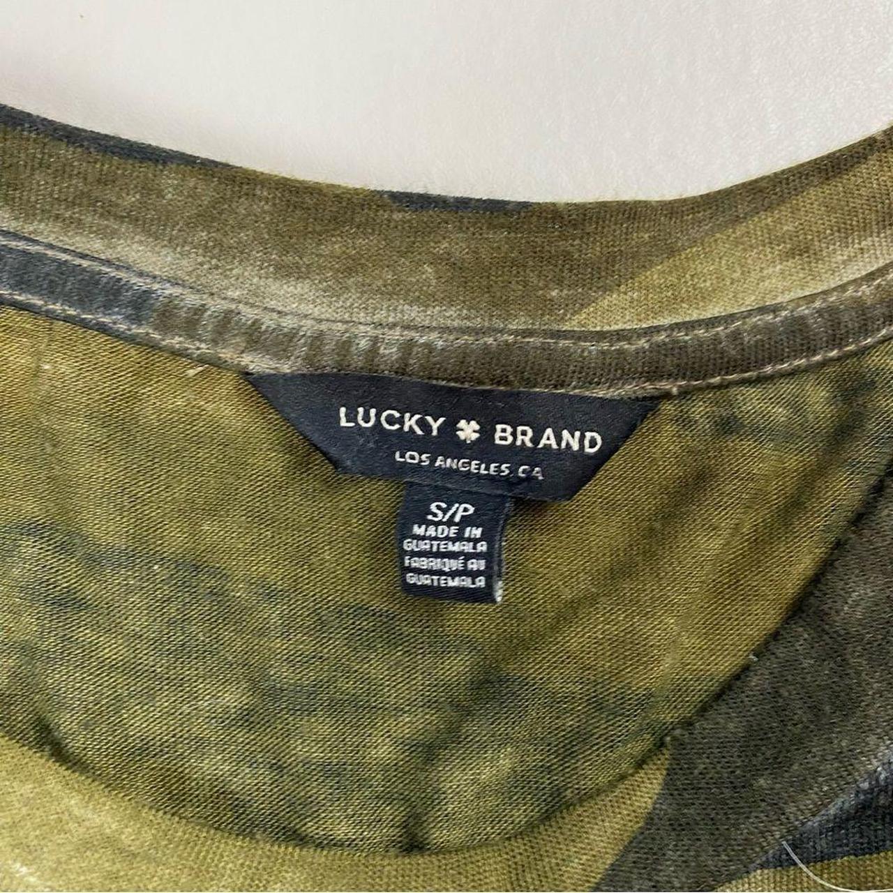 Lucky Brand Camo Burnout Tee Shirt Womens S Green - Depop