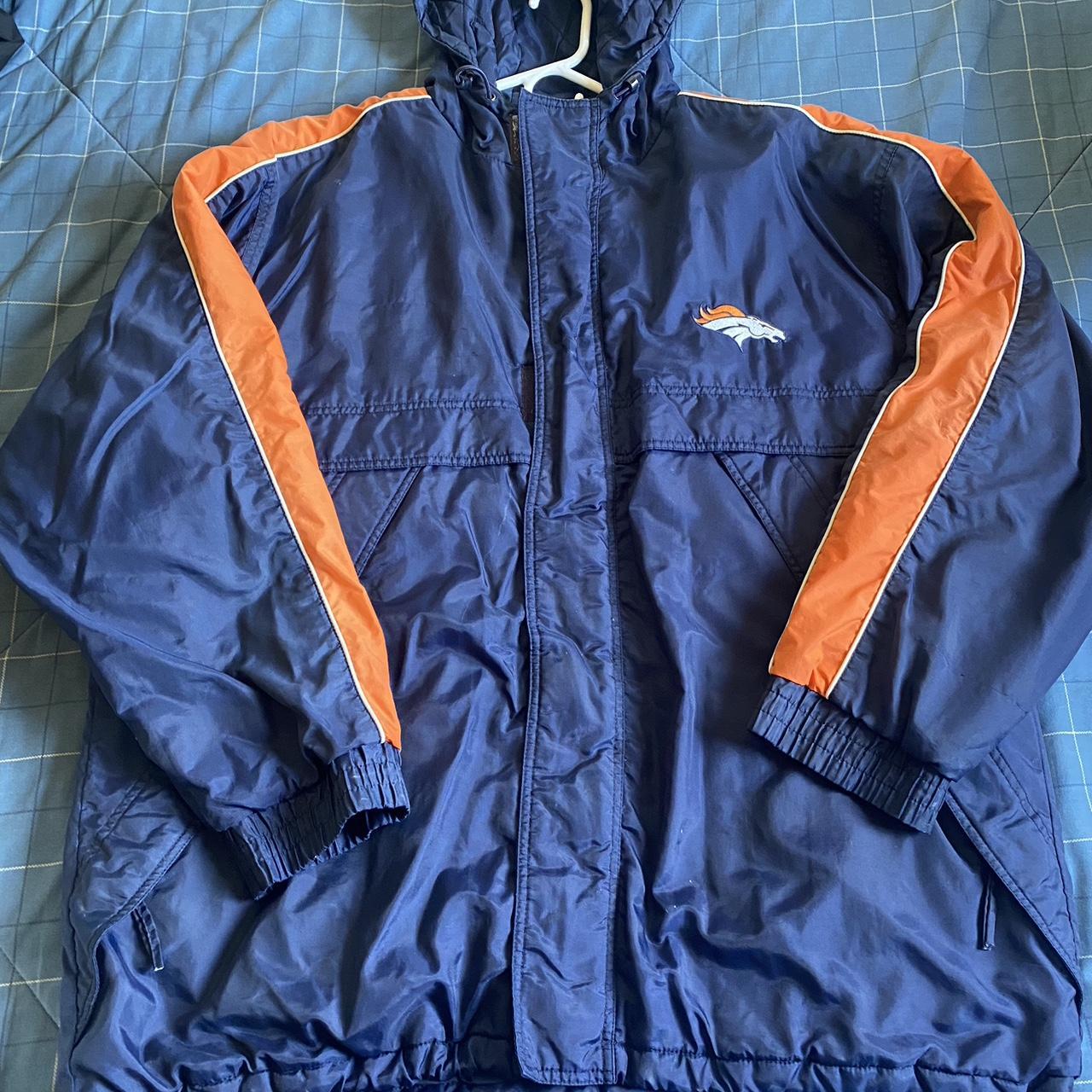 Denver Broncos Vintage Jacket Brand:Reebok Size-XL - Depop
