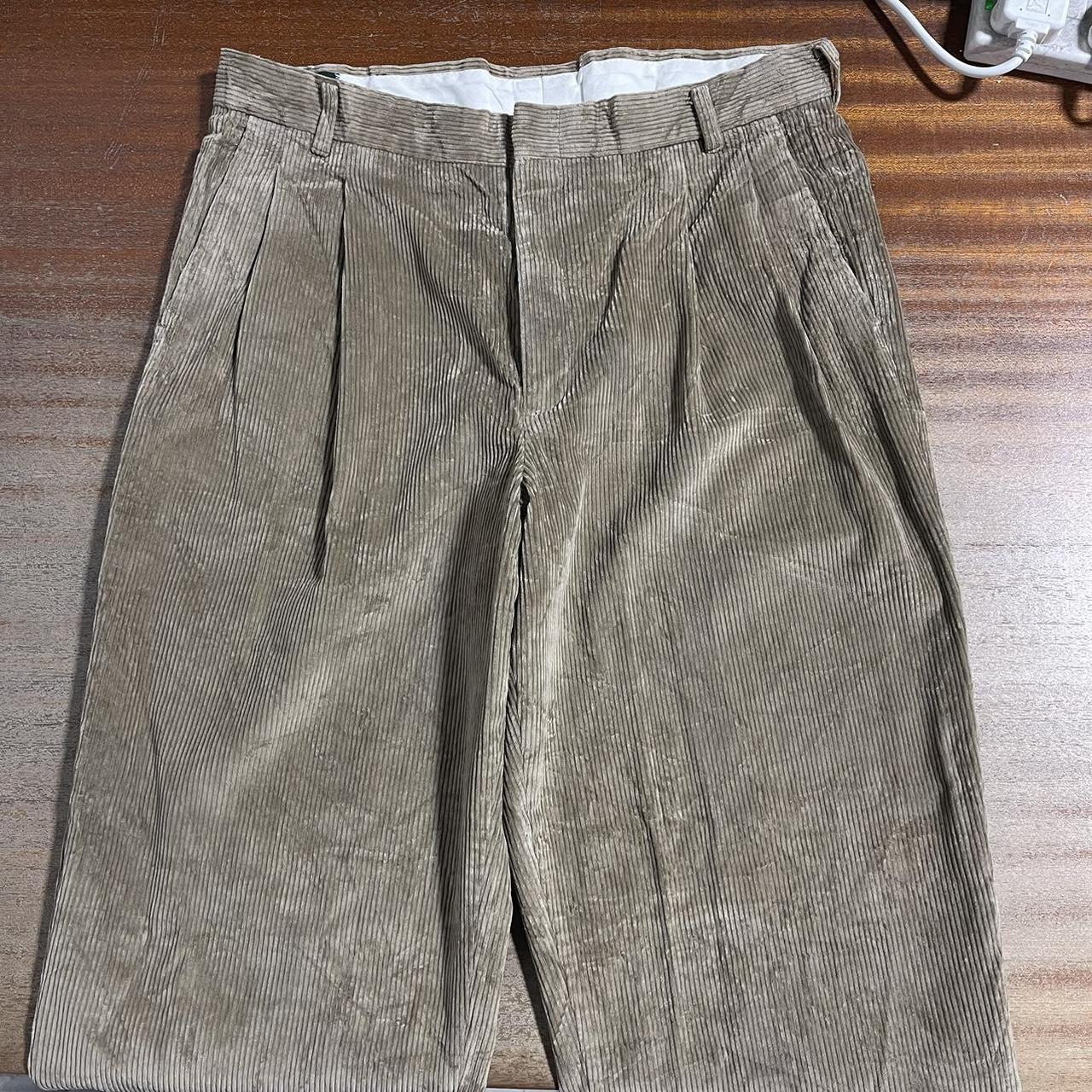 Brand not known Men's Cream and Brown Trousers | Depop