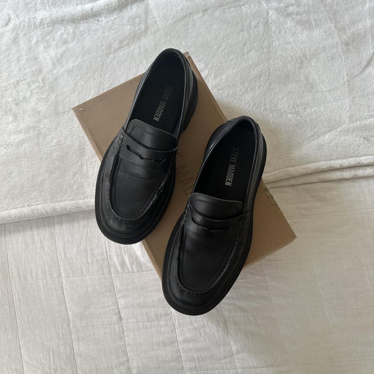 Steve Madden Men's Black Loafers | Depop