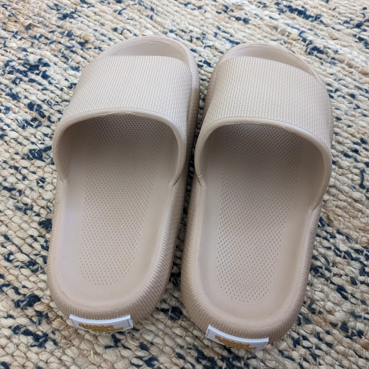 Rubba Bubba Mocha Tunes tan slides in size 37-38 EU.... - Depop