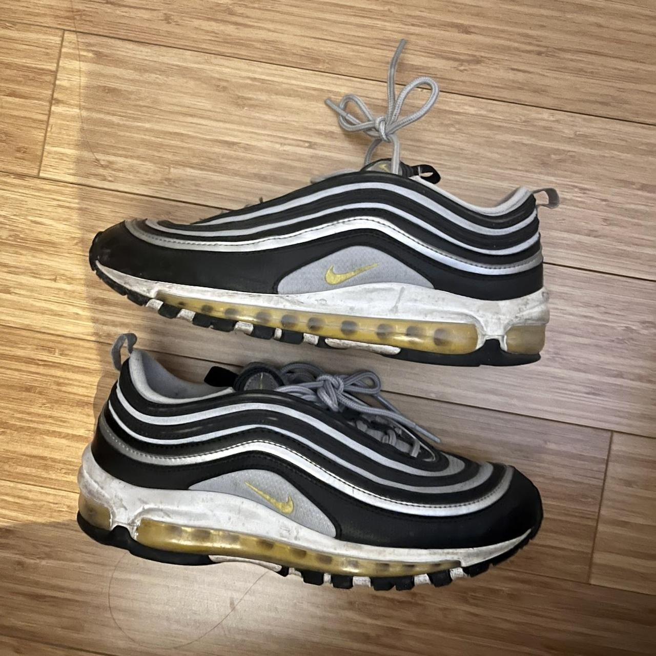 gently used air max 97 s in black silver Depop