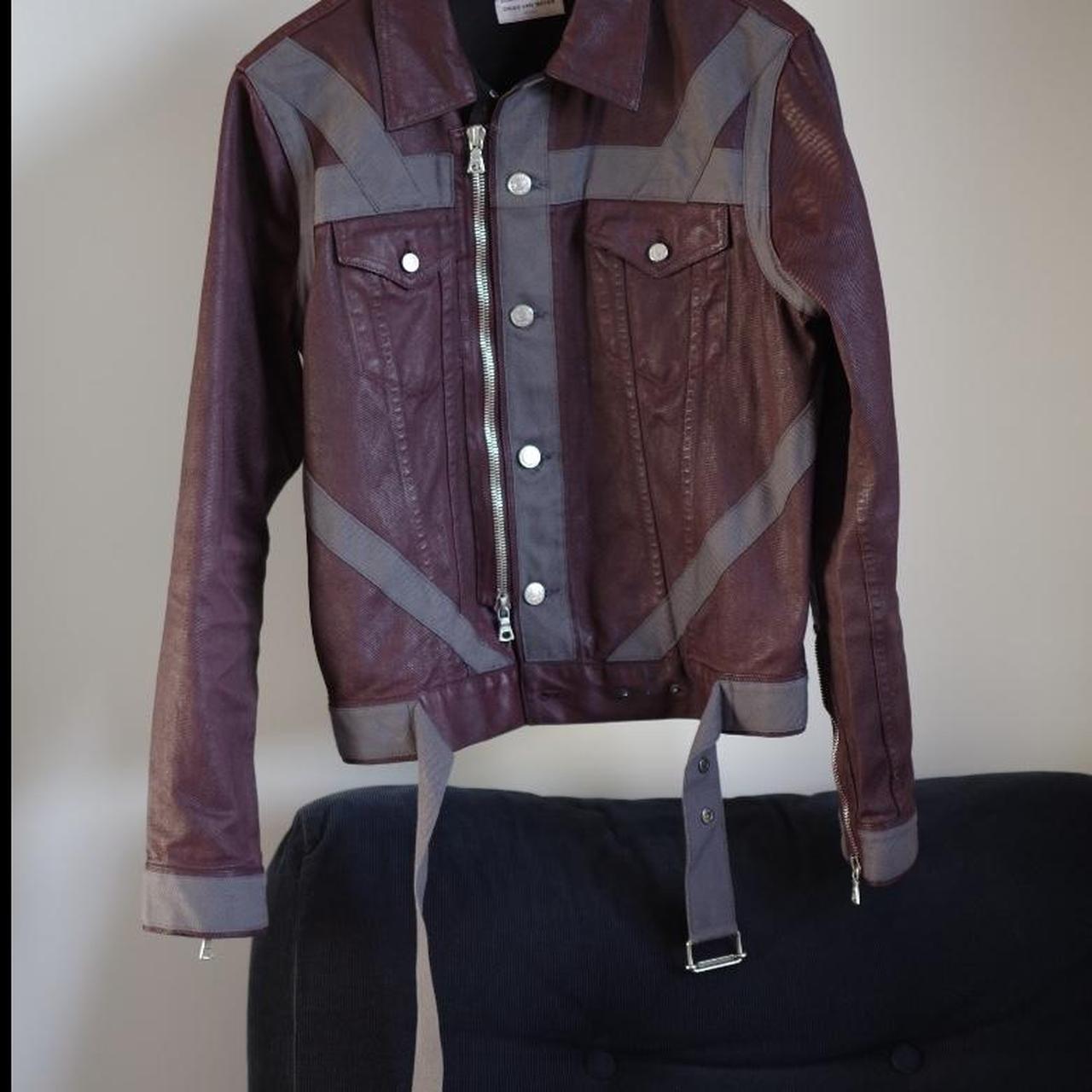 Wine red denim outlet jacket