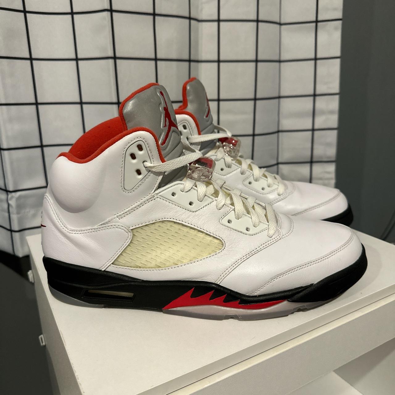 air jordan 5 fire red retro og white