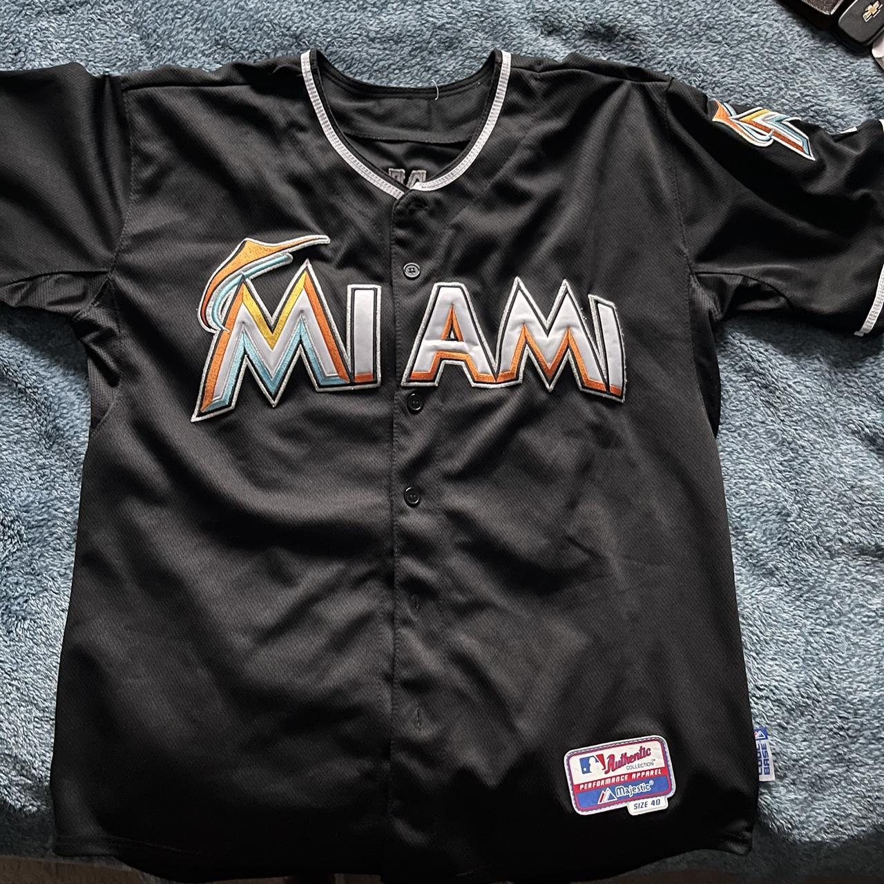 Men's Majestic Miami Marlins MLB Baseball jersey old logo sale size 2XL