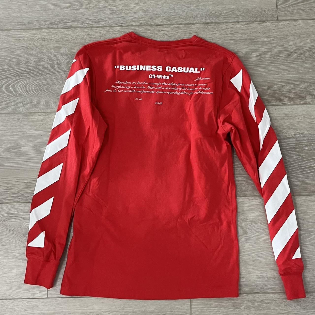 Off white long sleeve tee amazing condition Depop