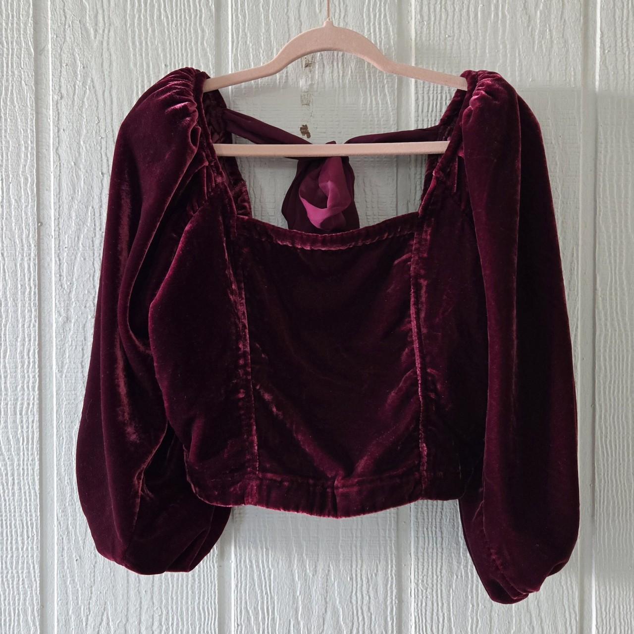 Free People Marie Velvet Open sold Back Top