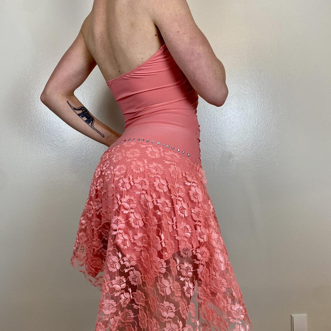 Women's Pink and Orange Dress Depop