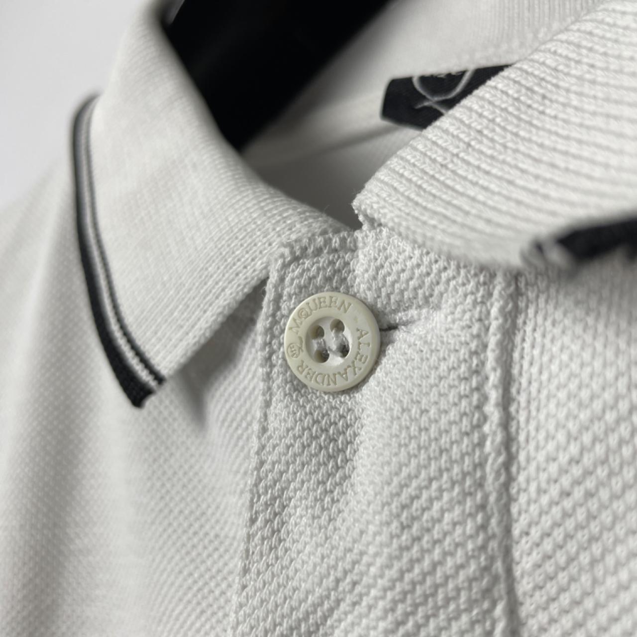 Alexander McQueen Logo White Polo Shirt Total... - Depop