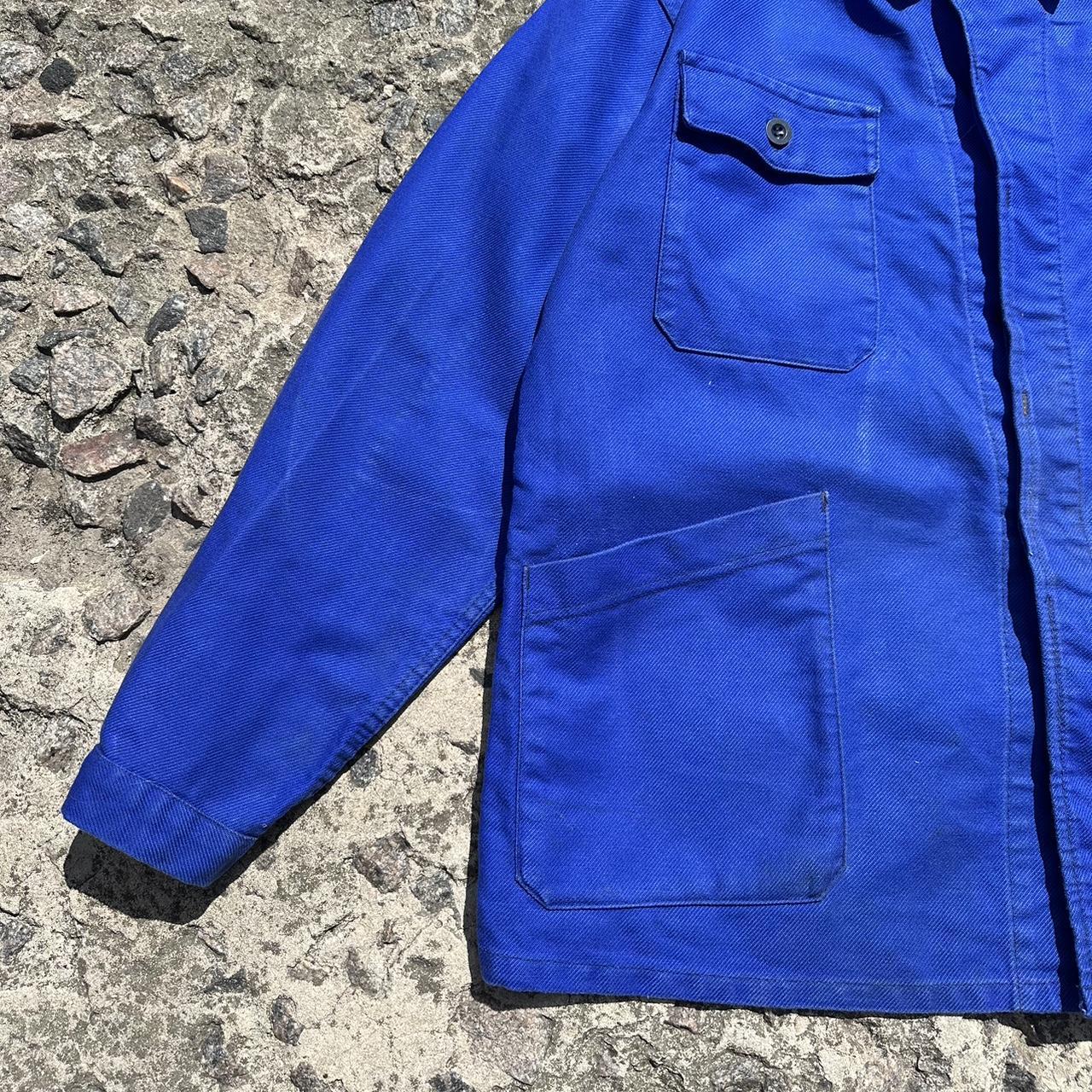 Vintage 80s French Workwear Faded Chore Coat...