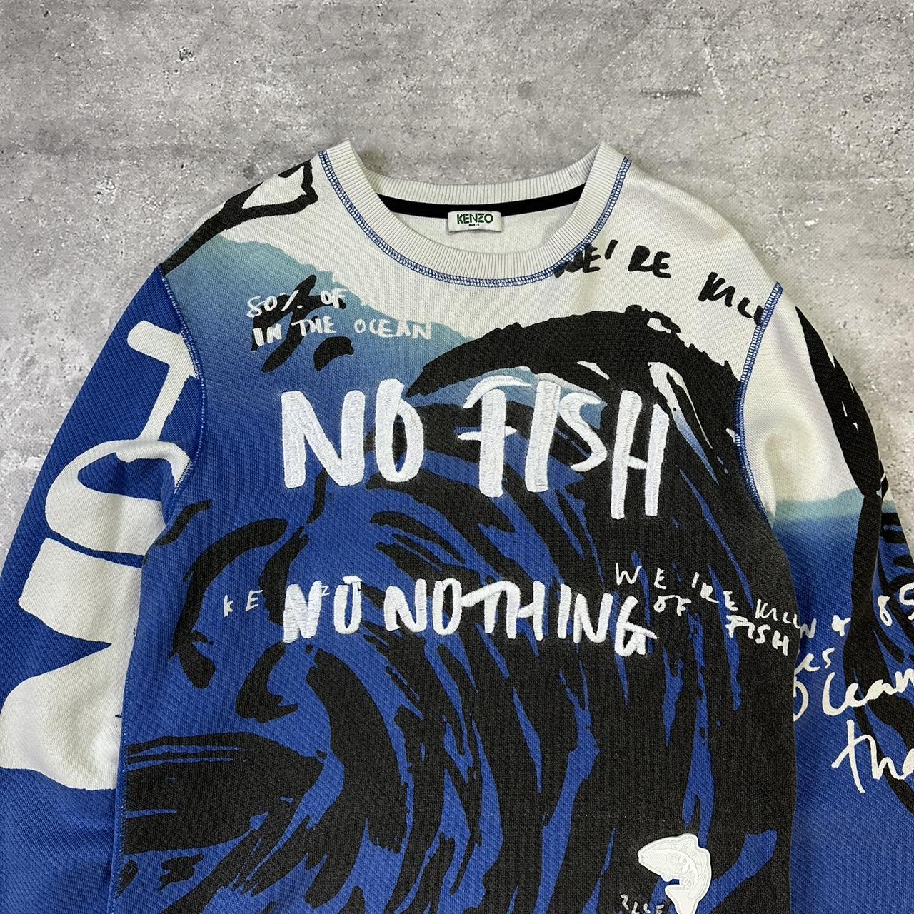 Kenzo Paris 'No Fish No Nothing' Printed... - Depop