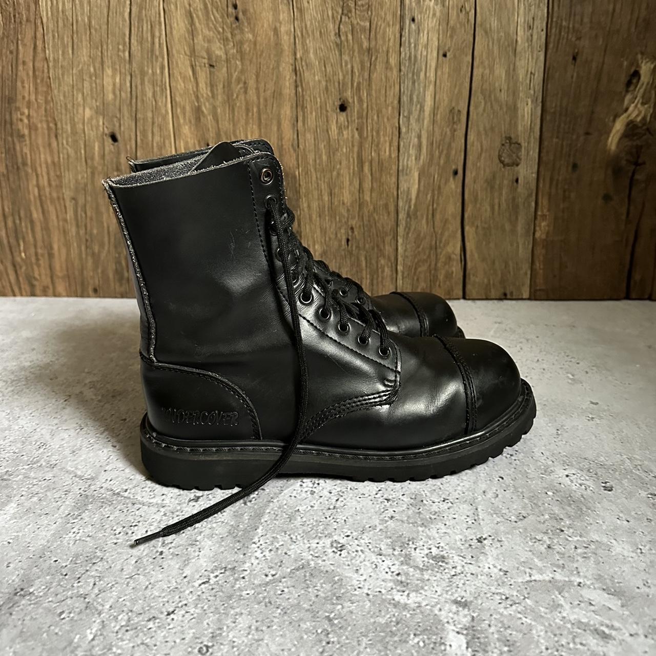 Undercover Avant Garde Combat Leather Boots, Total...