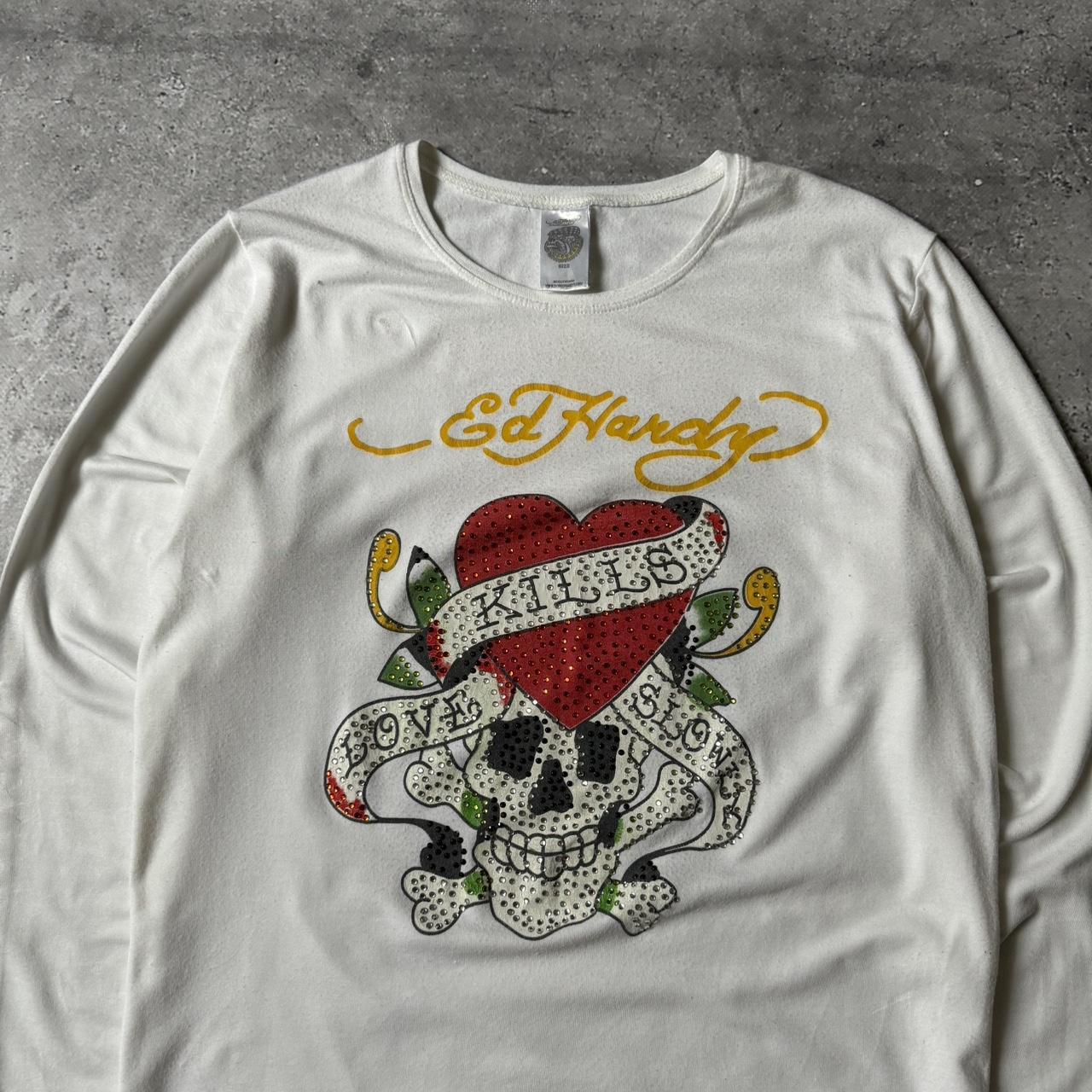 Vintage Y2K Ed Hardy Skinny Stretch Long Sleeve | Depop