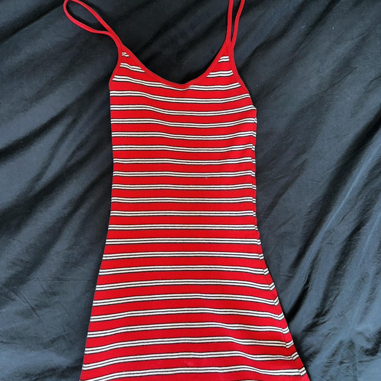 Brandy Melvilles Red and white striped body con... - Depop