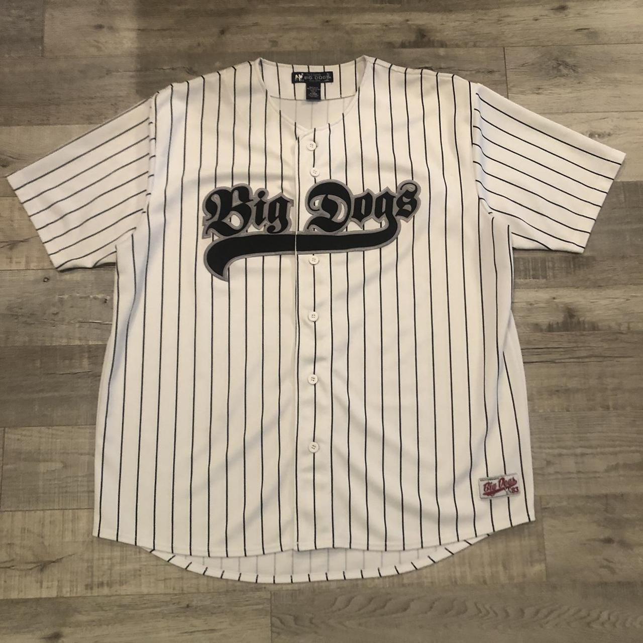 Big Dogs Pinstripe Baseball Jersey Size XL 26” x - Depop