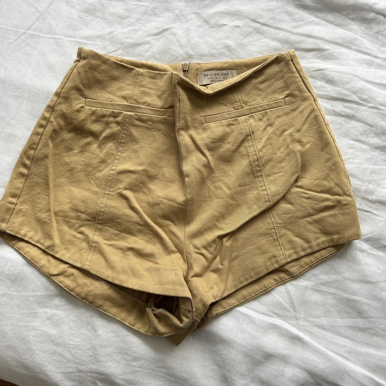 Bec & Bridge mustard shorts. Size 8. Great condition. - Depop