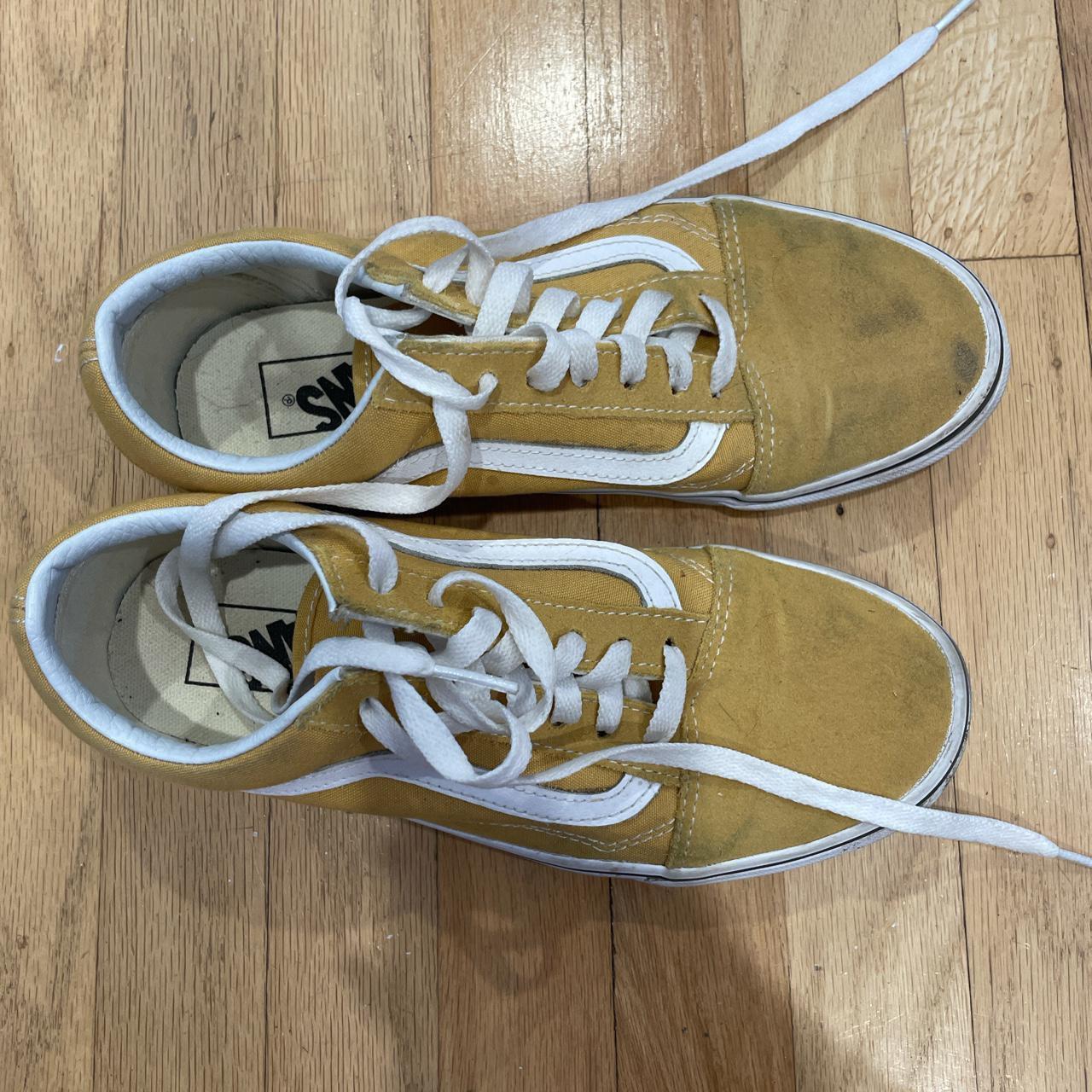 yellow old skool vans, worn couple times, a little... - Depop