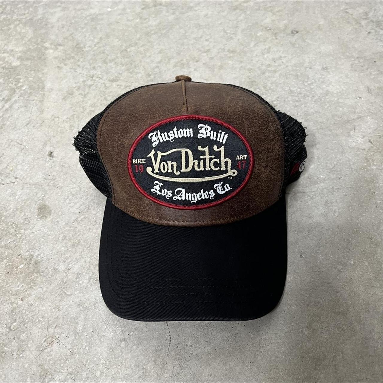 von dutch leather hat features brown leather... - Depop