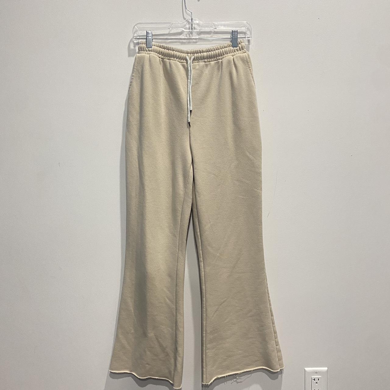 ADIKA Beige wide leg sweatpants - Depop