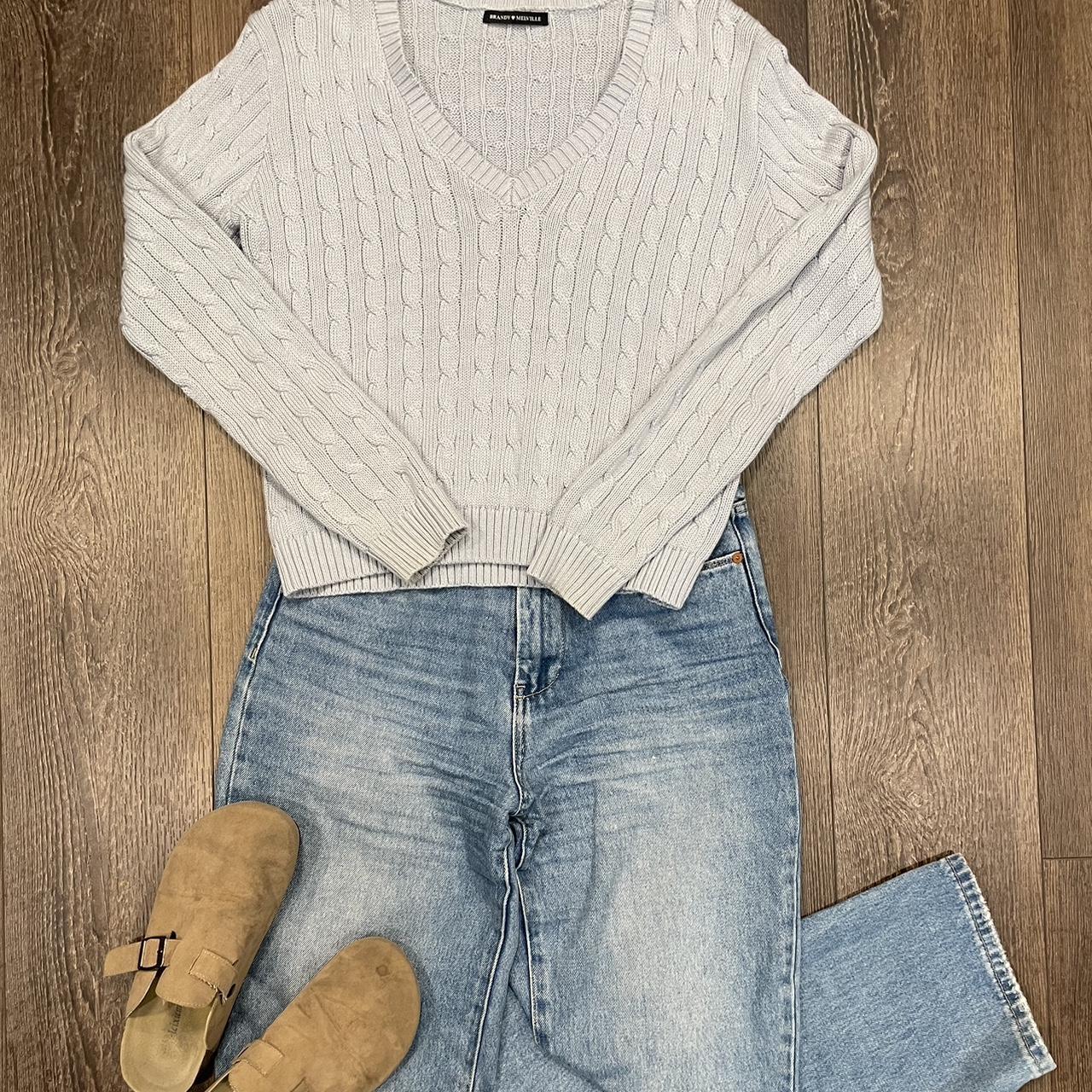 brandy melville blue knit sweater💙 #brandymelville... - Depop