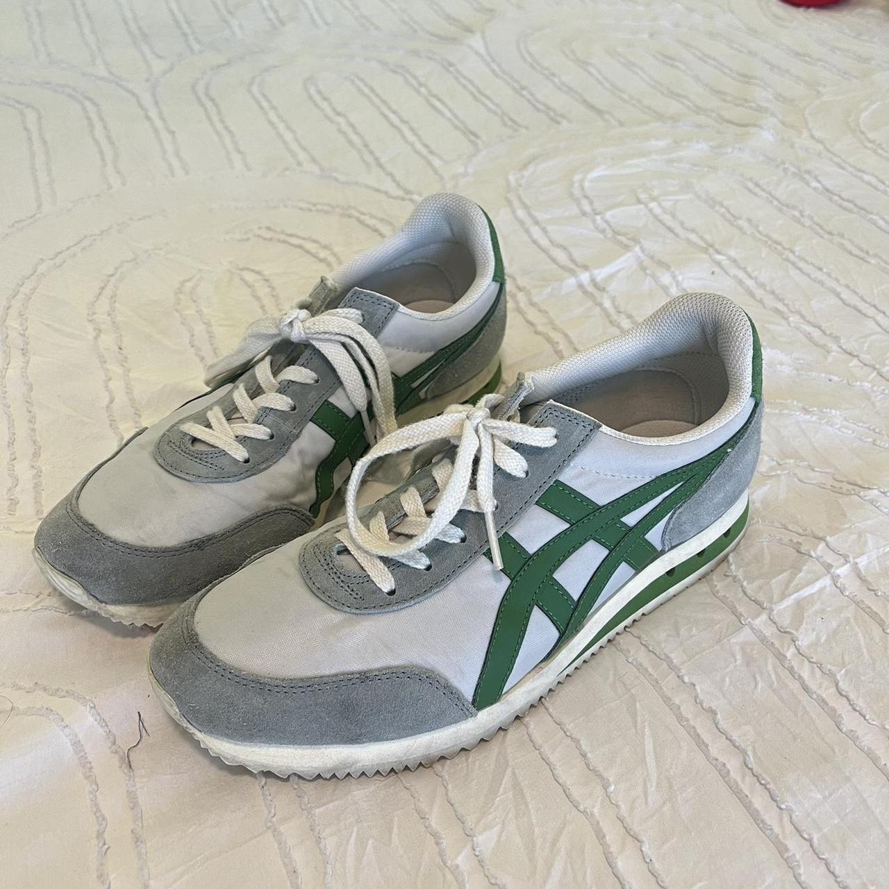 Onitsuka Tiger forest green strip sneakers •... - Depop