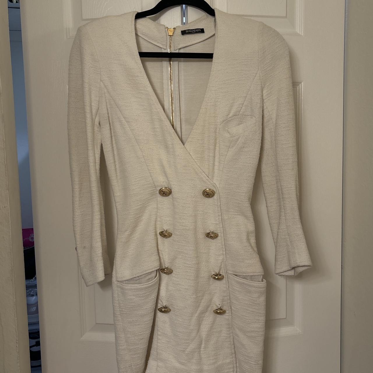 Balmain white blazer dress Size small I believe it. Depop