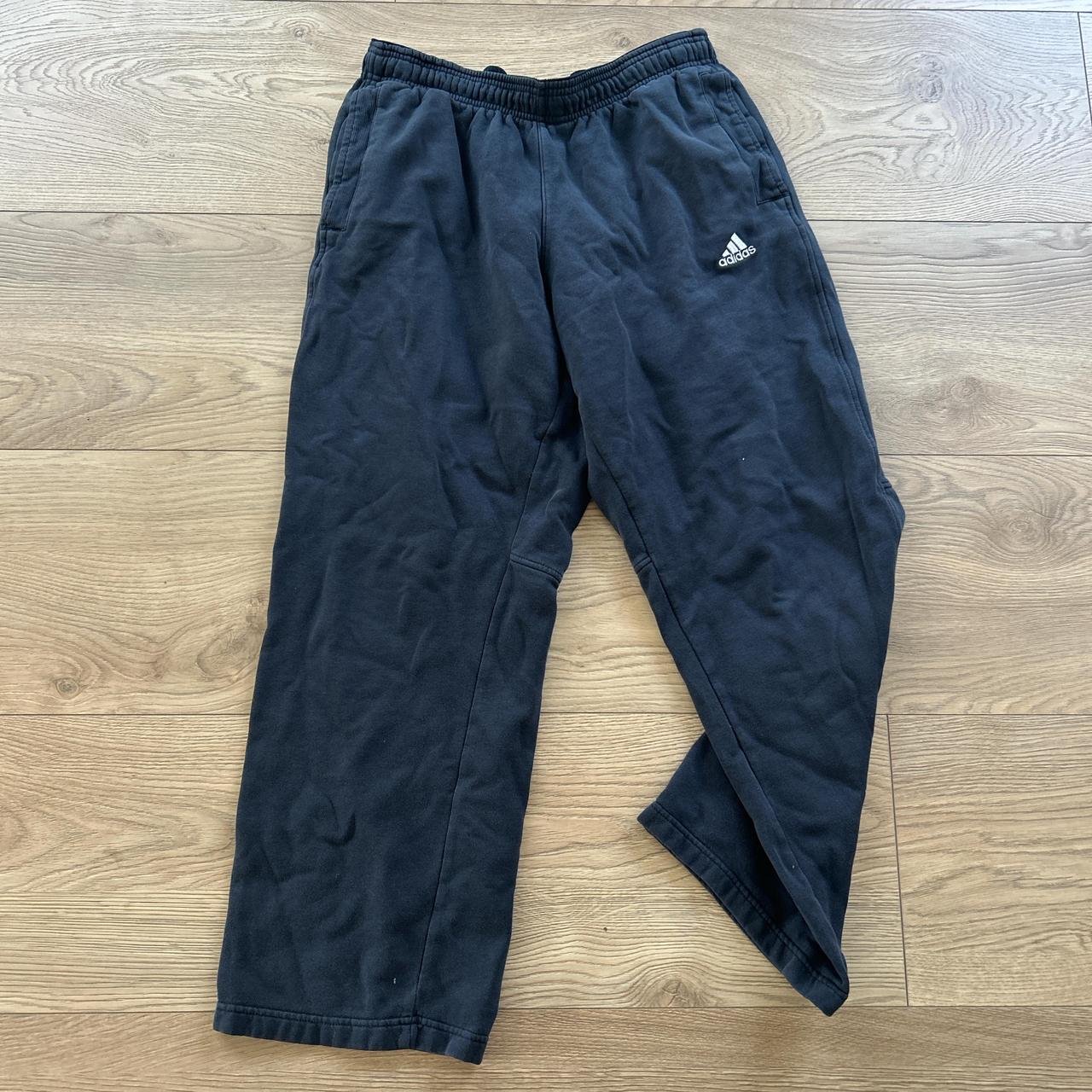 baggy vintage y2k adidas uncuffed sweats size... - Depop