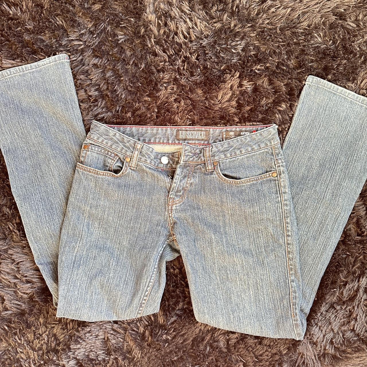 Lowrise Lip Service jeans Dark blue color with red... Depop