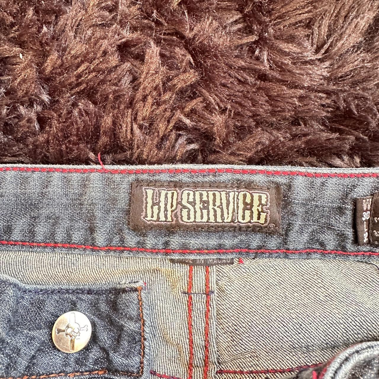 Lowrise Lip Service jeans Dark blue color with red... Depop