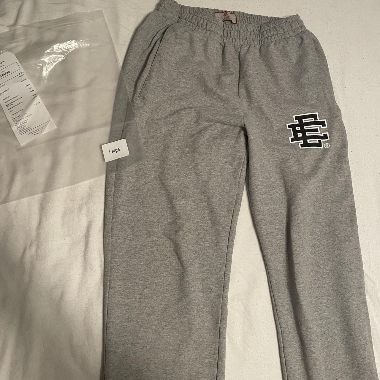 Eric Emanuel boucle sweatpants Grey but with pink - Depop